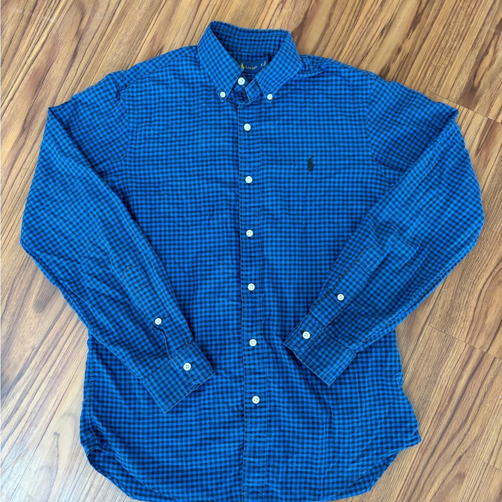 Ralph Lauren Blue Plaid Button Down Shirt